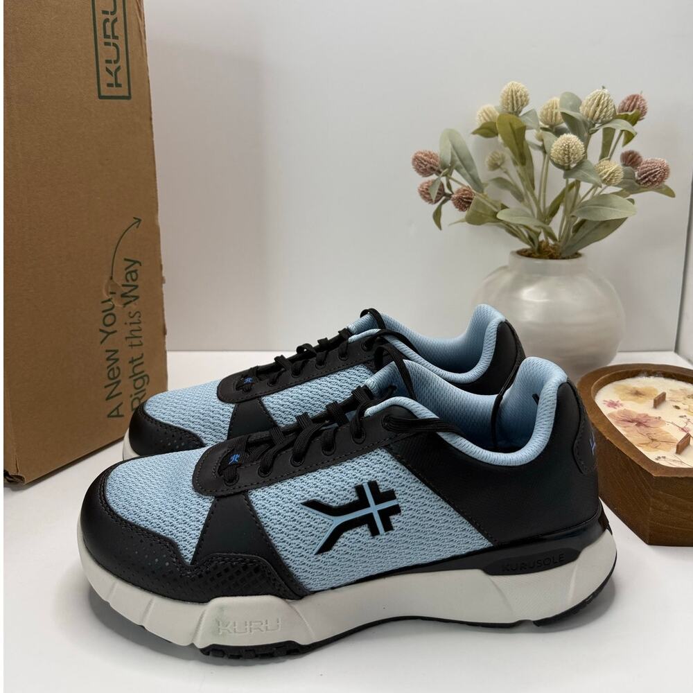 Kuru Quantum 2.0 Walking Comfort Sneaker Jet Black/Misty Blue Women 10.5Wide